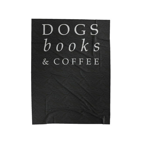 Canines And Caffeine Dog Lover Book Lover Gift Reading Book Velveteen Blanket