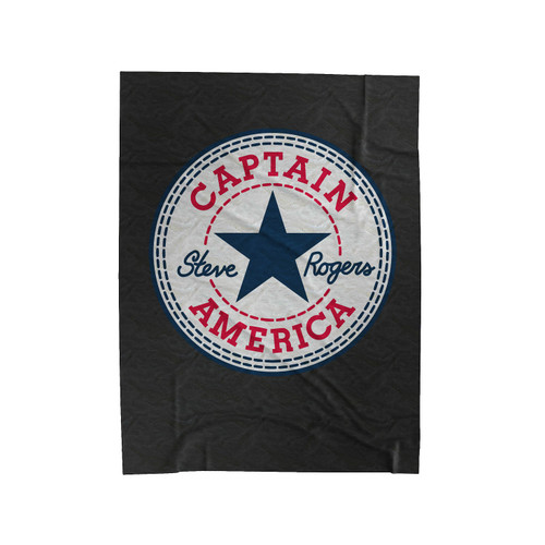 Captain America Steve Rogers Stars Logo Velveteen Blanket