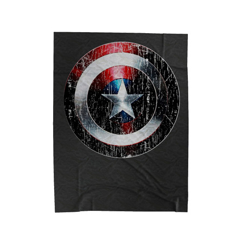 Captain America Weathered Shield Velveteen Blanket
