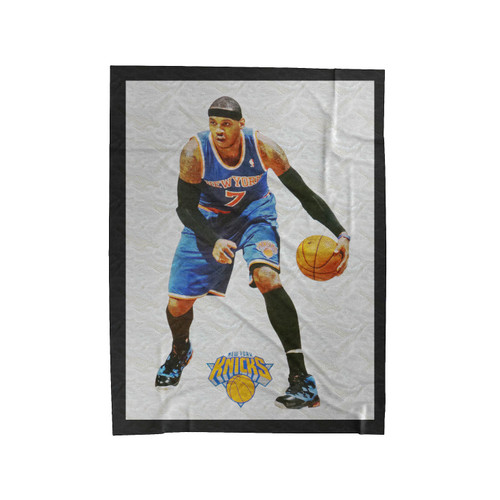 Carmelo Anthony Mini Fathead New York Knicks Logo Official Velveteen Blanket
