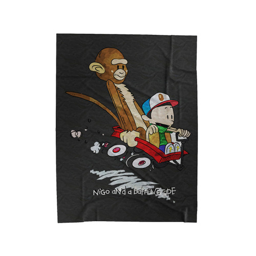 Cartoon Mashup Calvin And Hobbest Velveteen Blanket