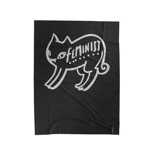 Cat Feminist For Cat Lovers Velveteen Blanket