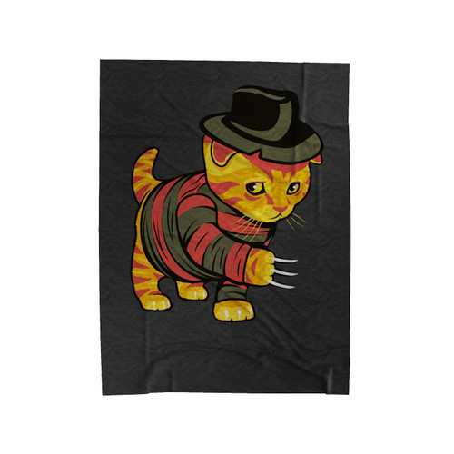 Cat Fredy Kruger Elm Street Velveteen Blanket