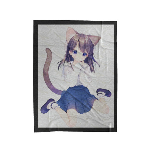 Cat Girl #Anime Velveteen Blanket