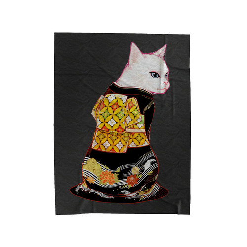 Cat Kimono Velveteen Blanket