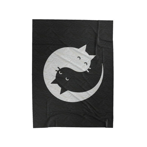 Cat Meow Yin Yang Logo Velveteen Blanket