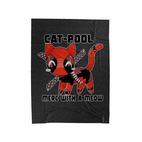 Cat Pool Funny Deadpool Parody Velveteen Blanket