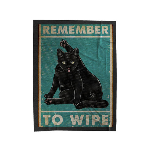 Cat Remember To Wipe Vintage Velveteen Blanket