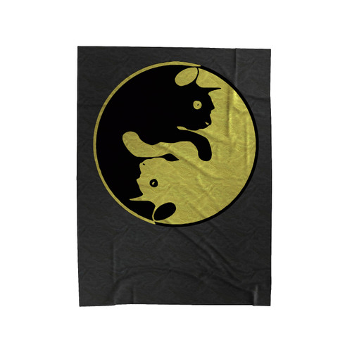 Cat Yin Yang Symbol Velveteen Blanket