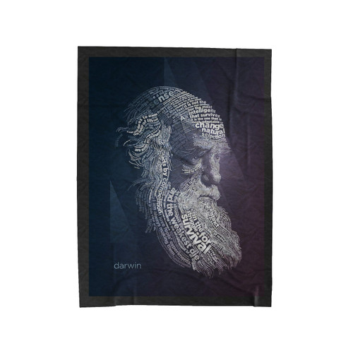 Charles Darwin Typography Velveteen Blanket