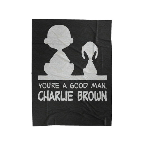 Charlie Brown Good Man Velveteen Blanket