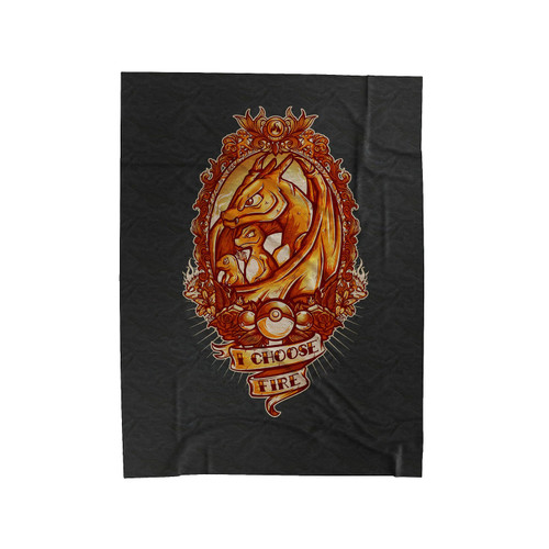 Charmander I Choose Fire Velveteen Blanket