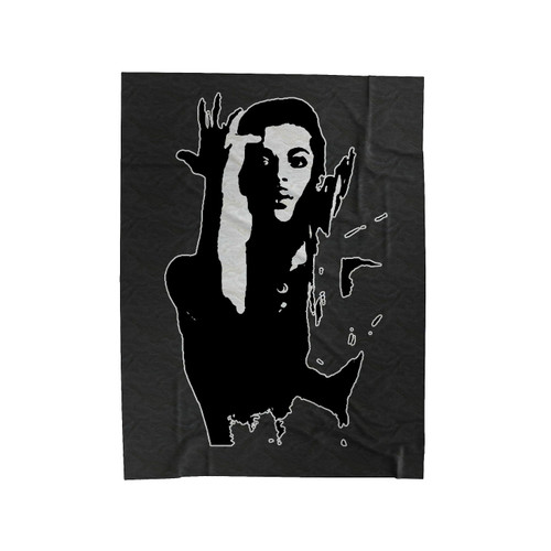 Cherry Moon Silhouette Velveteen Blanket