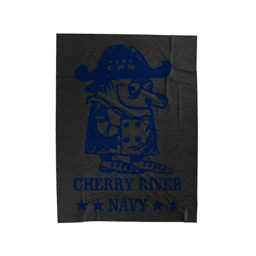 Cherry River Navy Velveteen Blanket