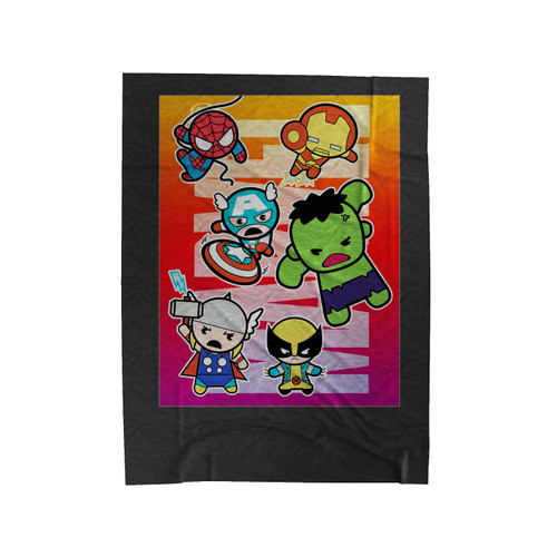 Chibi Marvel Baby Super Heroes Velveteen Blanket