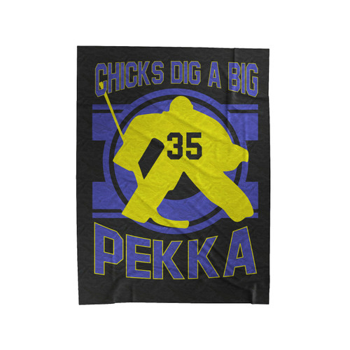 Chicks Dig A Big Pekka Funny Nashville Smashville Hockey Velveteen Blanket