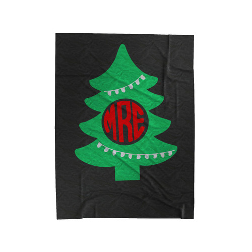 Christmas Tree Monogram Velveteen Blanket