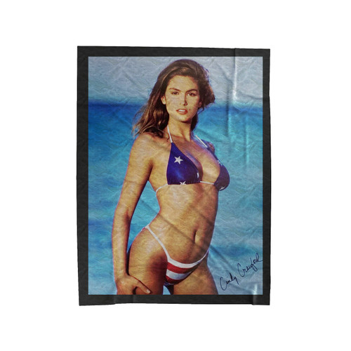 Cindy Crawford American Flag Velveteen Blanket