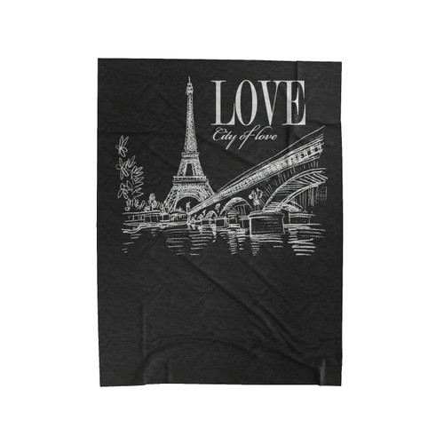 City Of Love Withe Velveteen Blanket