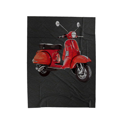 Classic Italian Red Vespa Scooter Velveteen Blanket