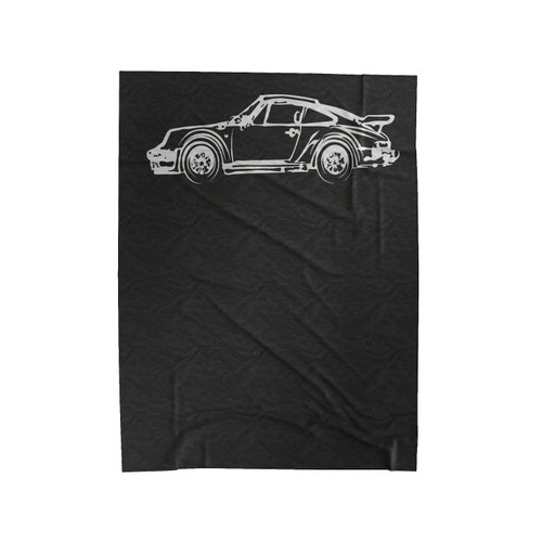 Classic Porsche 911 Turbo Hand Drawn Car Design Velveteen Blanket