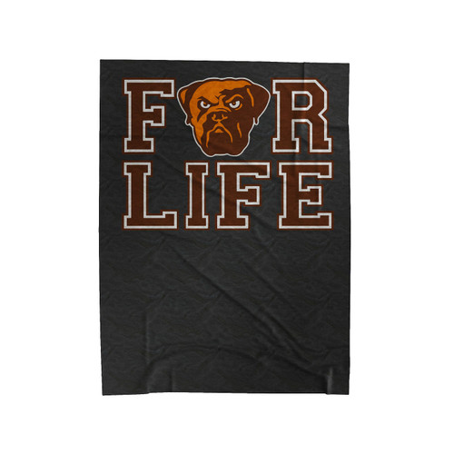 Cleveland Browns For Life Logo Velveteen Blanket