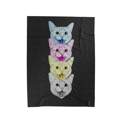 Cmyk Cat 1 Velveteen Blanket