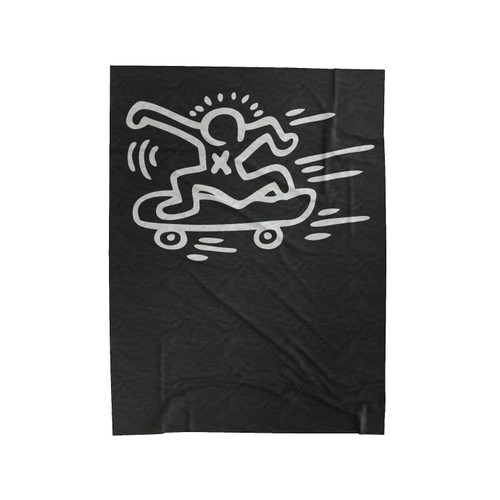 Coloriage Keith Haring Skateboard Velveteen Blanket