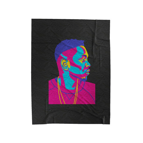 Colourful Portrait Of Kendrick Lamar Velveteen Blanket