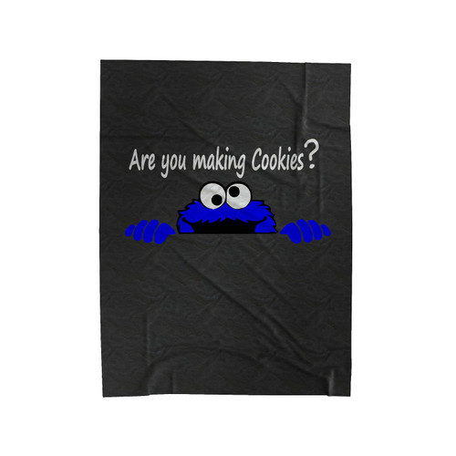 Cookie Monster Are You Making Cookies Velveteen Blanket