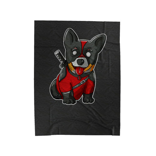 Corgipool Corgi Deadpool Velveteen Blanket