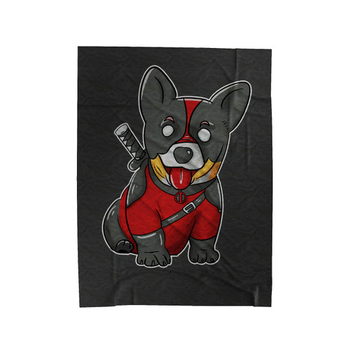 Corgipool Dogpool Deadpool Movie Velveteen Blanket