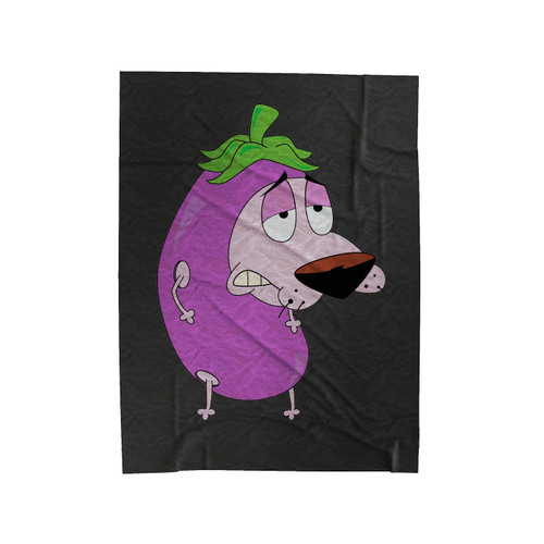 Courage The Cowardly Dog Eggplant Velveteen Blanket
