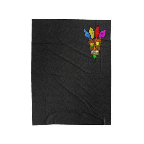 Crash Bandicoot Logo Mask Aku Aku Velveteen Blanket