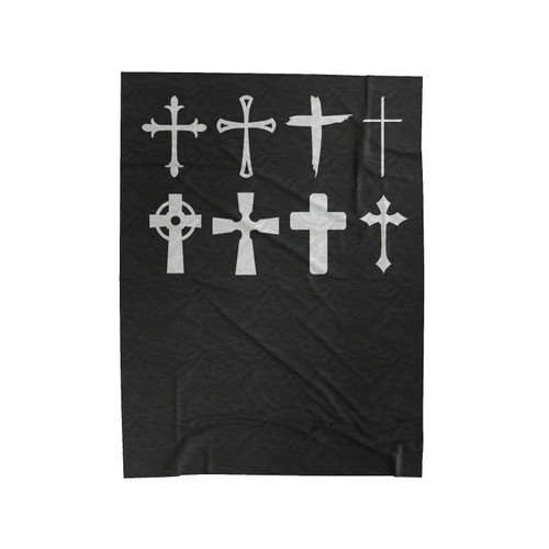 Cross Clipart Christian Sign Graphic Velveteen Blanket