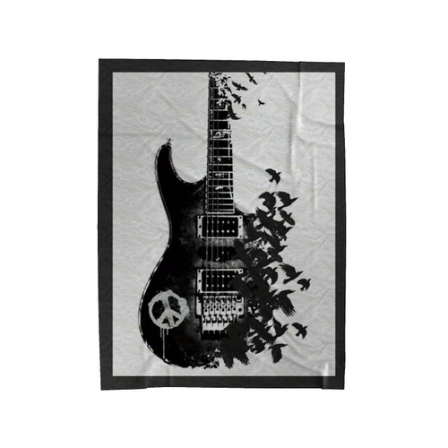 Crow Guitar Velveteen Blanket