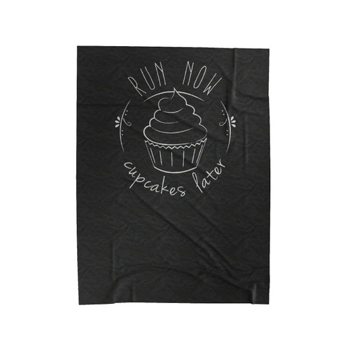 Cupcake Run Now Cupcakes Later Funny Running Velveteen Blanket