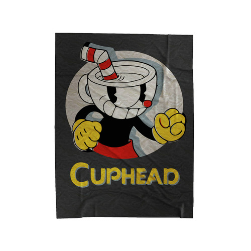 Cuphead Logo Portrait Circle Velveteen Blanket