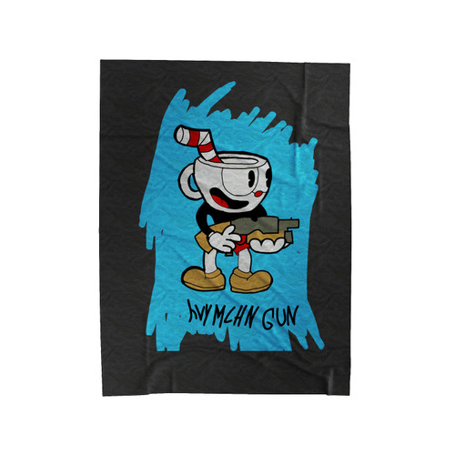 Cuphead With The Metal Slug Heavy Machine Gun Velveteen Blanket