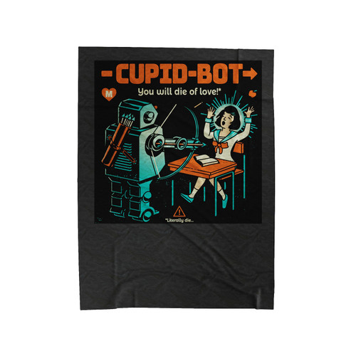 Cupid Bot Retro Sci-Fi Robot Of Love Velveteen Blanket