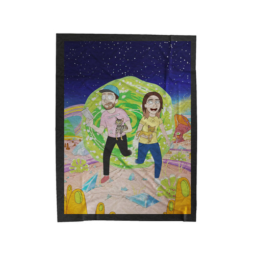 Custom Rick N Morty Style Illustration Velveteen Blanket