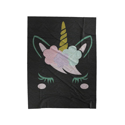 Cute Unicorn Face 1 Velveteen Blanket