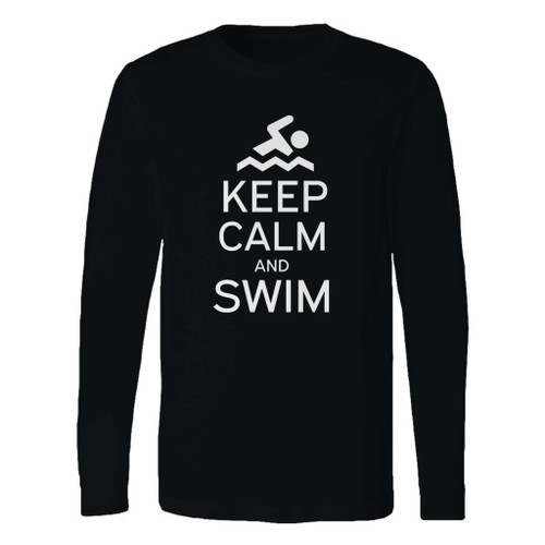 This classic fit funny swimming keep calm and swim long sleeve shirt is casually elegant and very comfortable. With fine quality print to make one stand out, it's a perfect fit for every occasion.