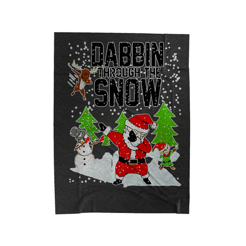Dabbin Through The Snow Christmas Velveteen Blanket
