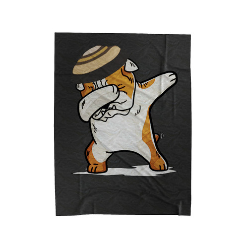 Dabbing Bulldog Velveteen Blanket