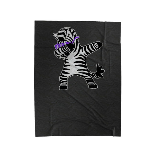 Dabbing Zebra Funny Velveteen Blanket