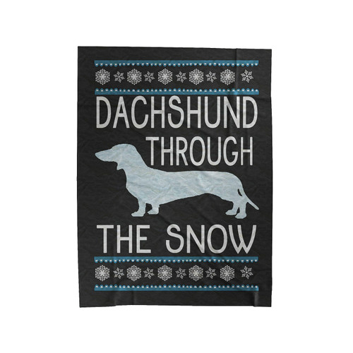 Dachshund Through The Snow Velveteen Blanket