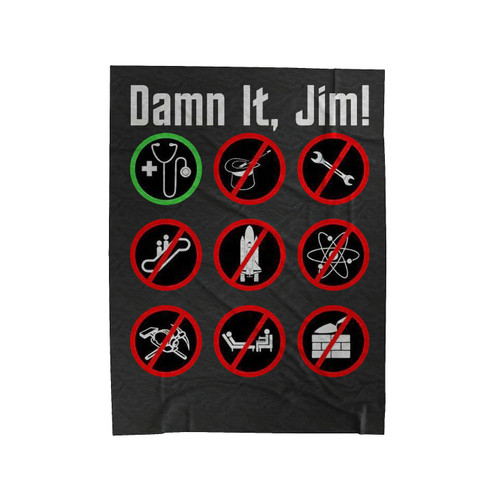 Damn It Jim Vectorized Velveteen Blanket