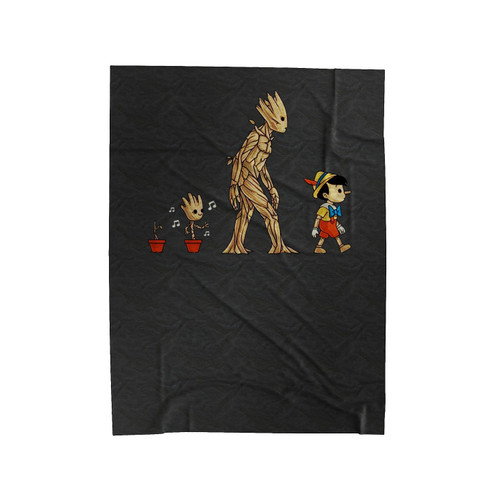 Dancing Groot Funny Pocket Velveteen Blanket