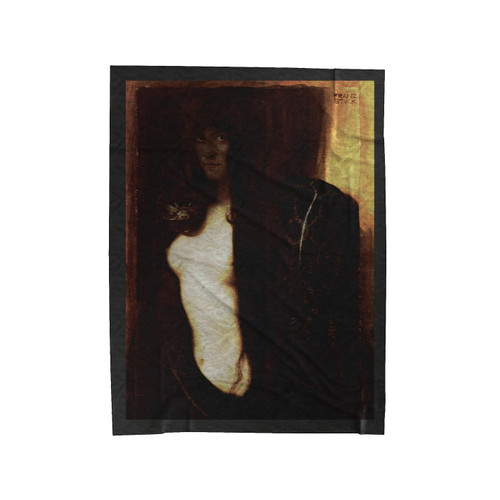 Dark Mysterious Woman Macabre Occult Velveteen Blanket